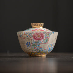 Handmade Enamel Filigree Silver Sancai Teacup - 160-170ml