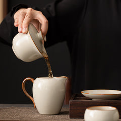 Milky Beige Ru-glazed Three-Part Gaiwan – 170ml