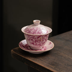 Ru-glazed Pink Peony Gaiwan – 130ml