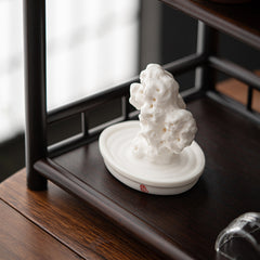 Ceramic Taihu Rock Sculpture – Chinese Zen-Inspired Decorative Ornament for Tea Room & Study