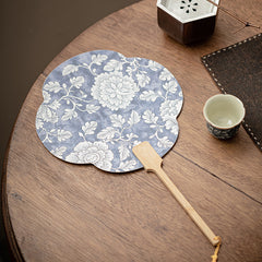 Chinese Peony Round Fan – Traditional Floral Window-Style Hand Fan for Tea Ceremony