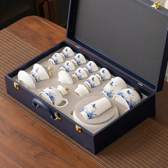 Dehua White Porcelain Tea Set – Gaiwan, Teapot & Teacups in Gift Box