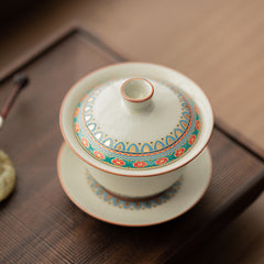 Ru Kiln Dunhuang Baoxiang Floral Gaiwan – 130ml