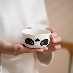 “Panda Fubao Gift Set” Travel Tea Set – Portable Ceramic Teapot with two Cups, Gongfu Tea Kit for Outdoor Use