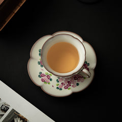 Panda “Lard Glaze” Tea & Coffee Cup Set – 180ml Ceramic Afternoon Tea Mug with Saucer for Women’s Office & Home Use