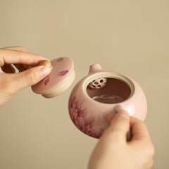 Handmade Jingdezhen Ru Kiln Peony Glaze Teapot - 250ml