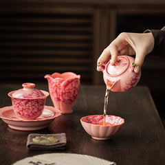 Ru-Style Pink Glaze Gongfu Tea Set 7 Piece Set
