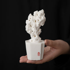 Ceramic Taihu Rock Sculpture – Chinese Zen-Inspired Decorative Ornament for Tea Room & Study