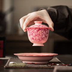 Ru-Style Pink Glaze Flared Lid Bowl – 150ml