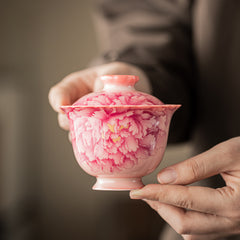 Ru-Style Pink Glaze Flared Lid Bowl – 150ml