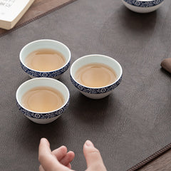“Xixiang Ji” Travel Tea Set – Portable Ceramic Teapot with 4 Cups, Kung Fu Tea Set with Carrying Case