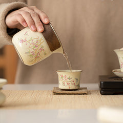 Ruyao Wisteria Gongfu Tea Set – Complete Chinese Ceramic Teaware with Gaiwan & Teapot, Gift Box