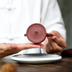 Yixing Raw Mine Dahongpao Purple Sand Pot – Qin Quan Pot – 100ml | Handmade Purple Clay Tea Pot