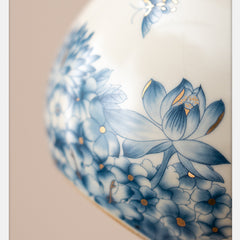 Handmade Jingdezhen Ru Kiln Teapot - 200ml Blue & White Butterfly Design