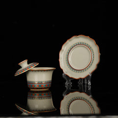 Dunhuang Cultural Ru Kiln Horse-Hoof Gaiwan – 160ml