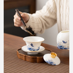 Dehua White Porcelain Tea Set – Gaiwan, Teapot & Teacups in Gift Box