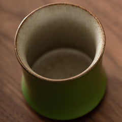 Bamboo Green Glaze Tea Set – One Teapot with Six Bamboo-Form Cups, Ceramic Gongfu Tea Gift Set