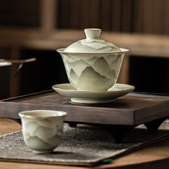 Ru-Style “Mountain Blossom” San Cai Gaiwan – 150ml