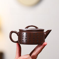 Yixing Whole Body Carving Yunlong Hanwa Purple Clay Pot – 190ml | Handmade Purple Sand Tea Pot