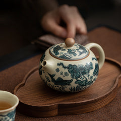 Chinese Trend Ru Kiln-Style Xishi Teapot – 230ml Ceramic Gongfu Tea Pot with Ball Filter