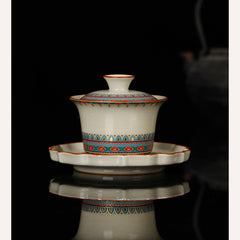 Dunhuang Cultural Ru Kiln Horse-Hoof Gaiwan – 160ml