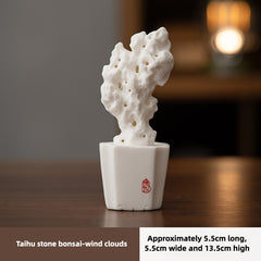 Ceramic Taihu Rock Sculpture – Chinese Zen-Inspired Decorative Ornament for Tea Room & Study