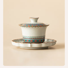 Dunhuang Cultural Ru Kiln Horse-Hoof Gaiwan – 160ml