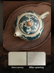 Chinese Trend Ru Kiln-Style Xishi Teapot – 230ml Ceramic Gongfu Tea Pot with Ball Filter